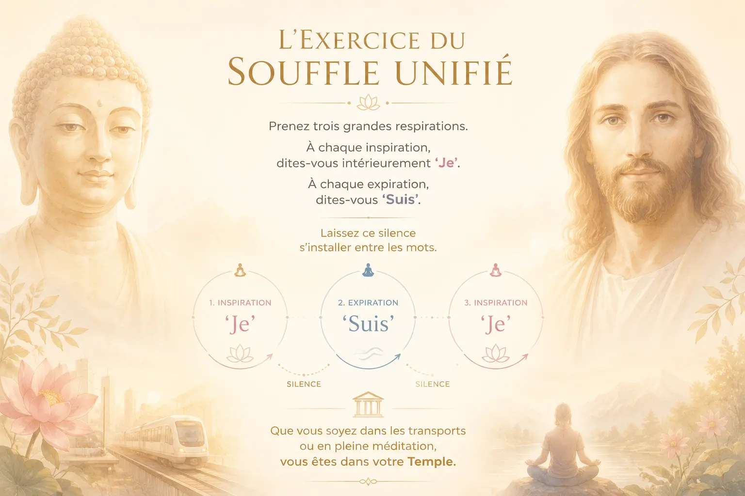 bouddha et jésus nous apprennent à respirer avec amour