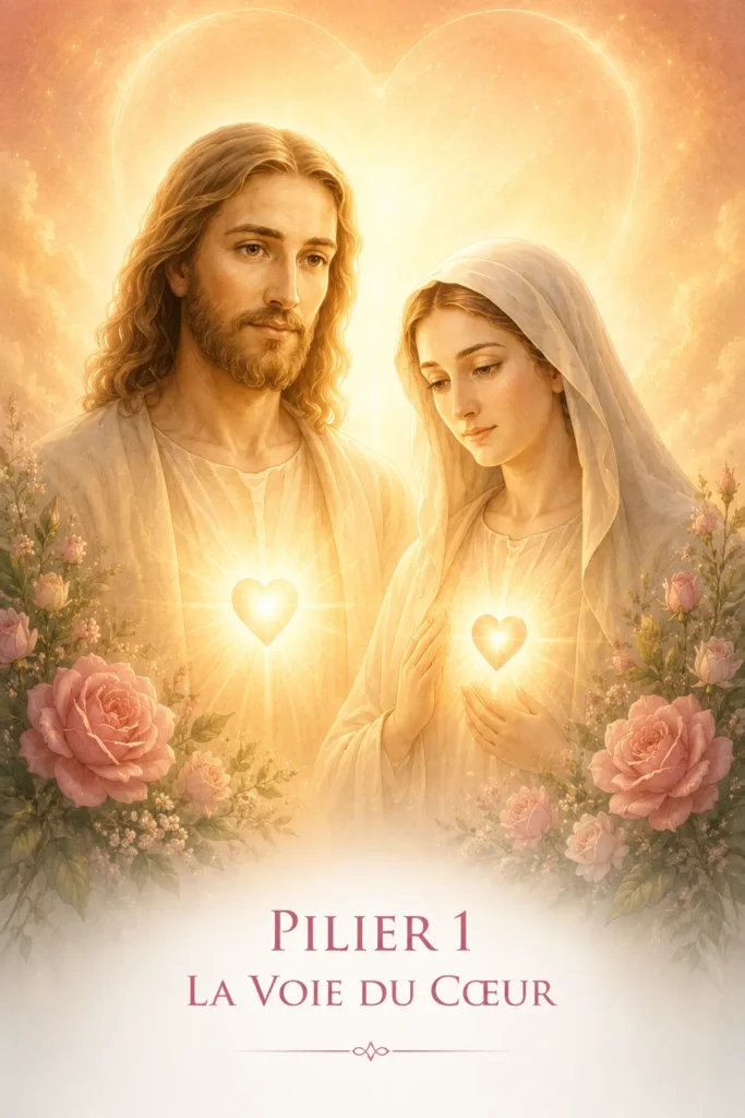 Jésus et Marie présents ensemble et qui se recueillent